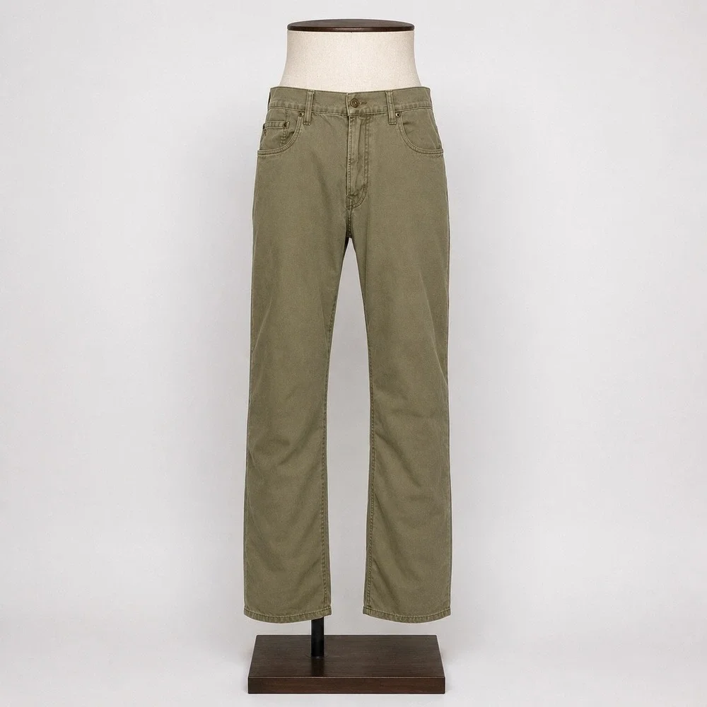 Polo Ralph Lauren 650 Straight Leg Pants Mens 34x34 Olive Green Cotton Twill